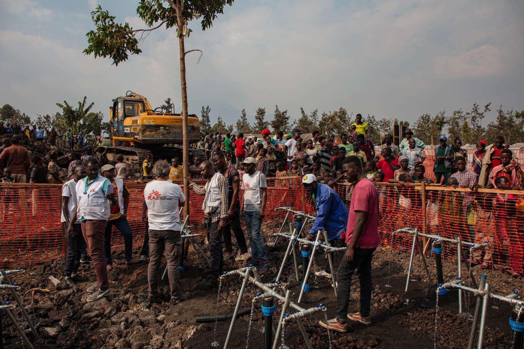 Construction of water platform and latrines at Rusayo displaced camp