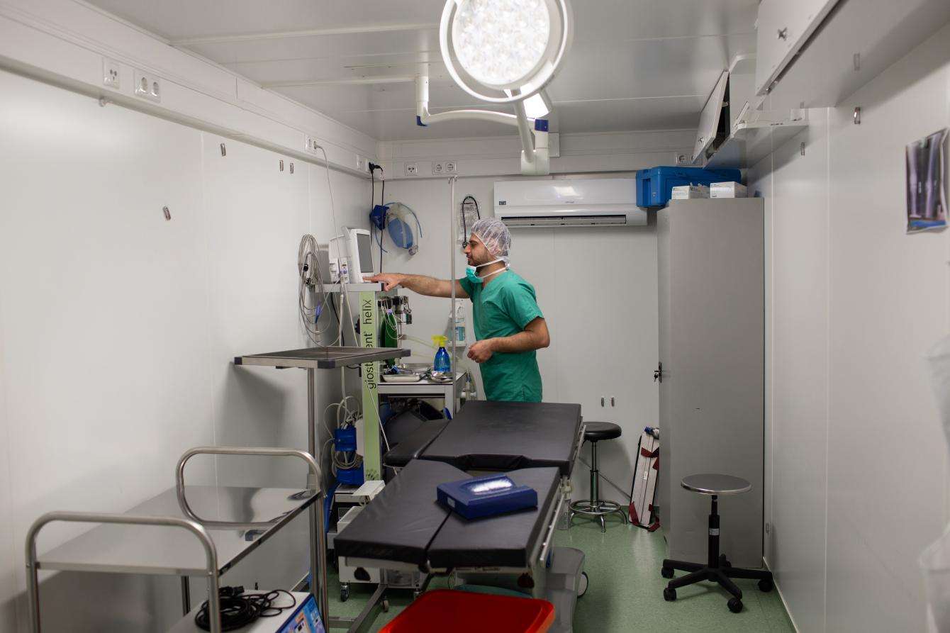 A man in a medical room