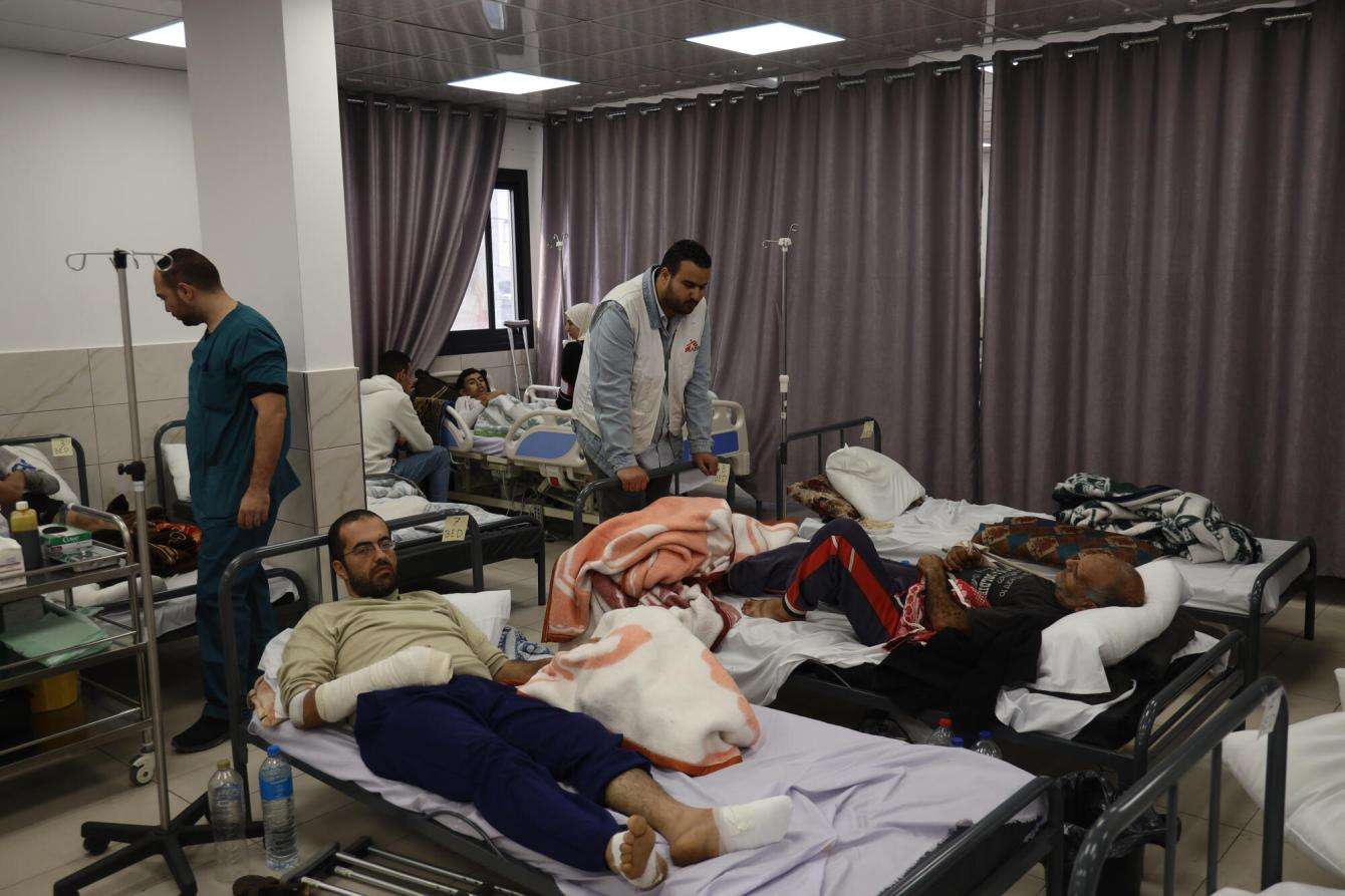 A busy room at Rafah Indonesian Hospital in southern Gaza.