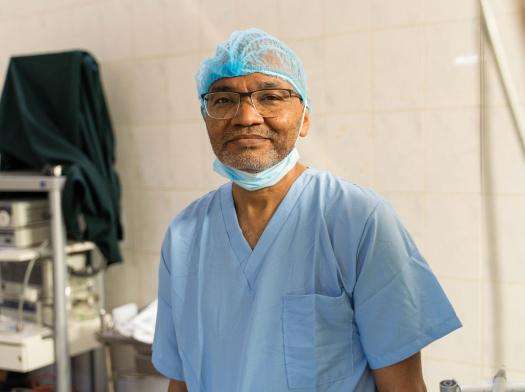 Dr. Hisham Eid, part of MSF's emergency surgical team at Bashair Hospital in Khartoum, Sudan