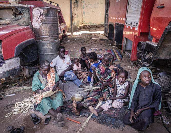 A displaced family in Zalingei, Sudan. 